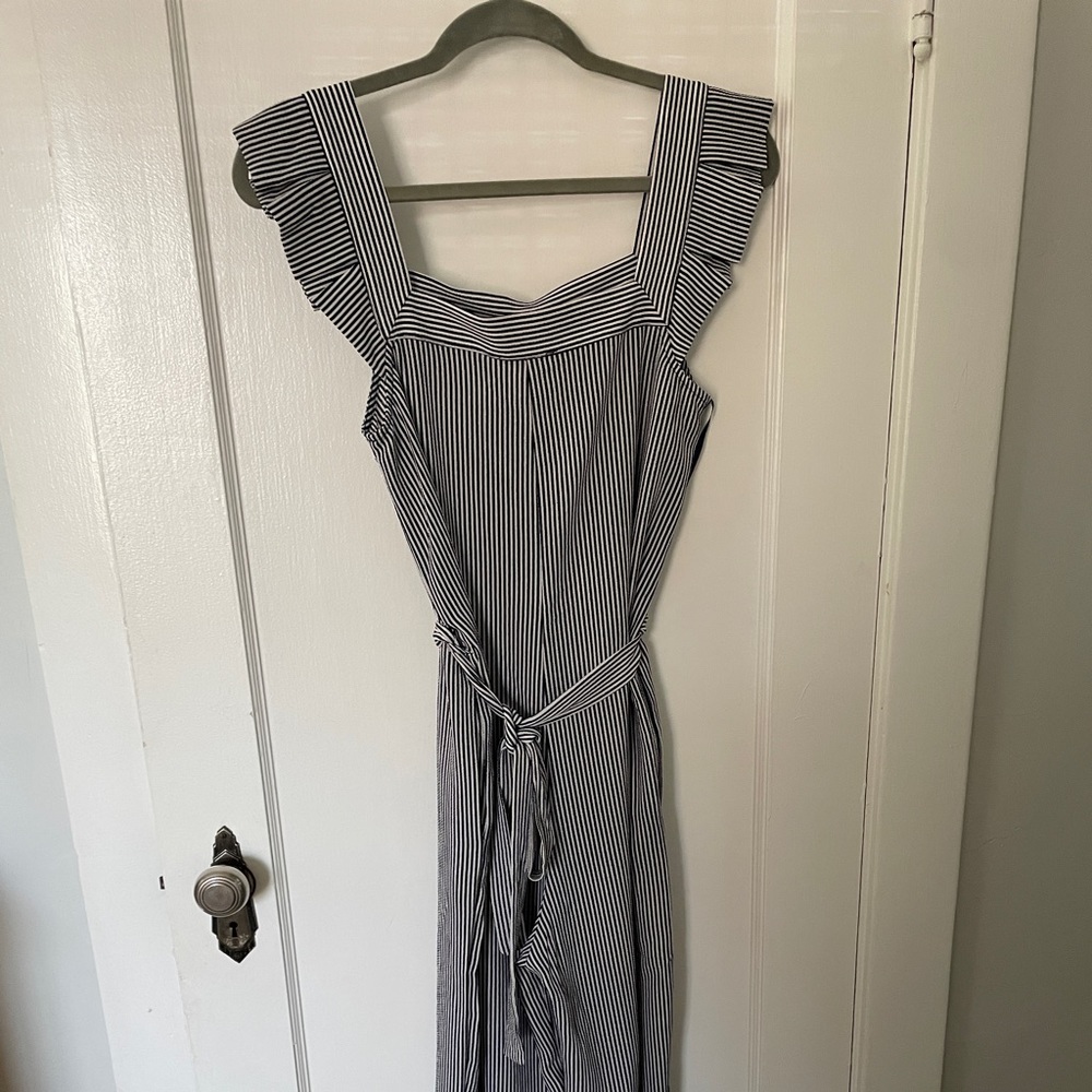 Blue striped jumpsuit